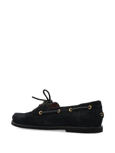 Gianvito Rossi Vandèe Suede Boat Shoes In Black