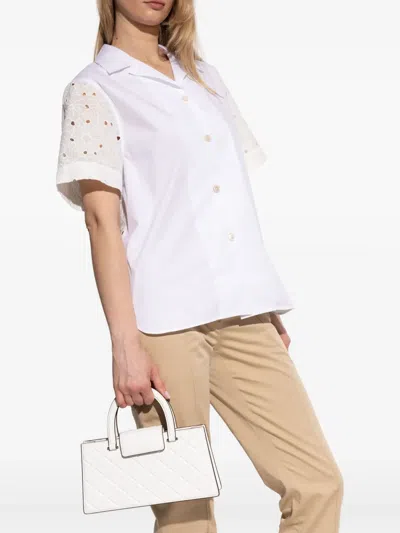 Tory Burch Fleming East-west Shopper Bag In 白色