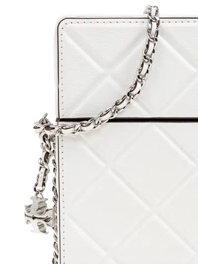 Tory Burch Fleming Leather Smartphone Case In 白色