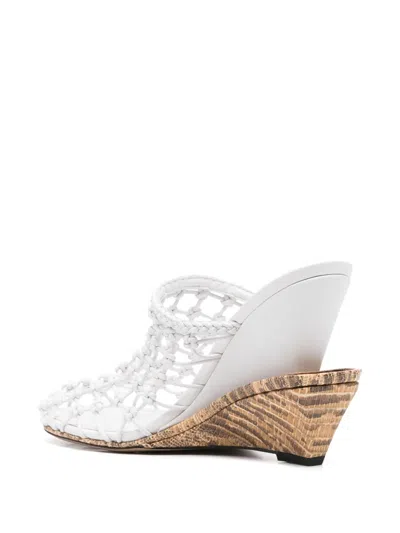 Jacquemus Les Doubles Snake-print Tresses Wedge Mules In White
