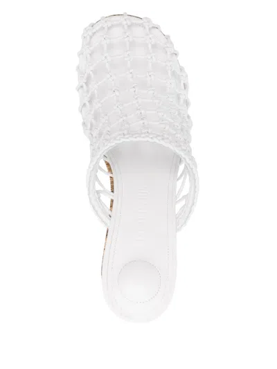 Jacquemus Les Doubles Snake-print Tresses Wedge Mules In White