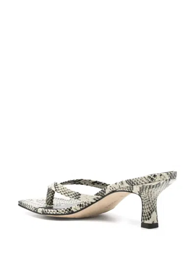 Aeyde 55mm Wilma Snake Printed Leather Sandals In 中性色
