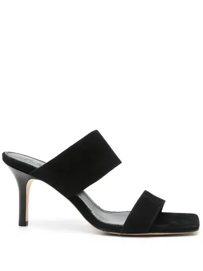 Aeyde Woman Sandals Black Size 7 Leather In 黑色