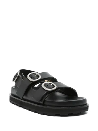 Jil Sander Leather Sandals In 黑色