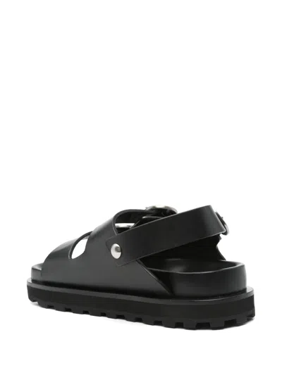 Jil Sander Leather Sandals In 黑色
