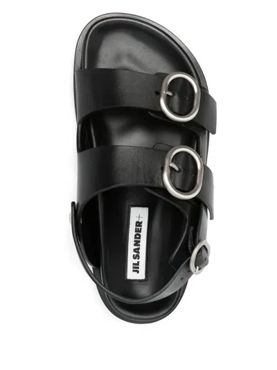 Jil Sander Leather Sandals In 黑色