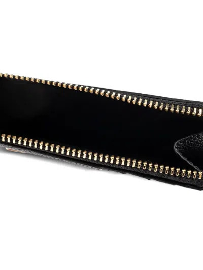 Tory Burch Robinson Pebbled Zip Cardholder In Black