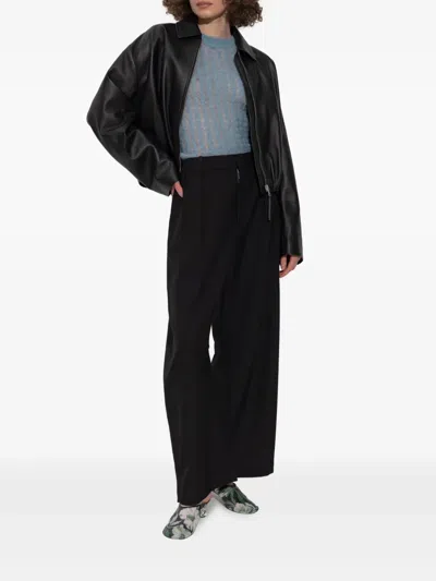 Loewe Sky Blue Perforated Sweater In Mohair Blend