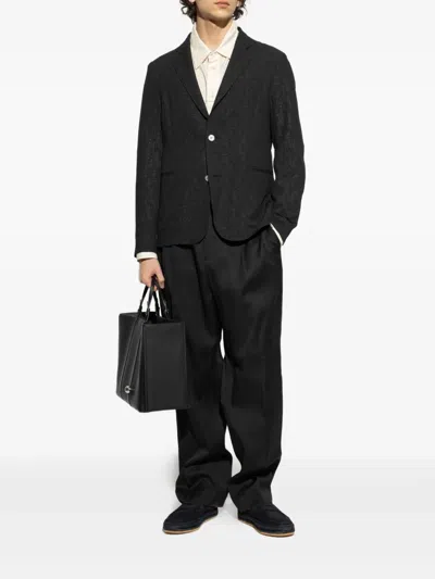 Emporio Armani Single-breasted Blazer Jacket In Black