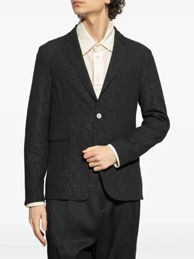 Emporio Armani Single-breasted Blazer Jacket In Black
