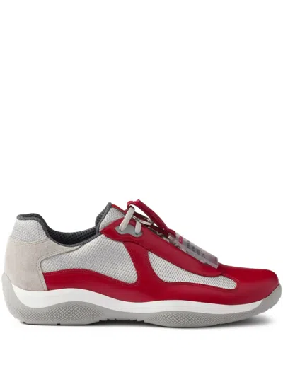 Prada Men's America's Cup Original Sneakers In 红色