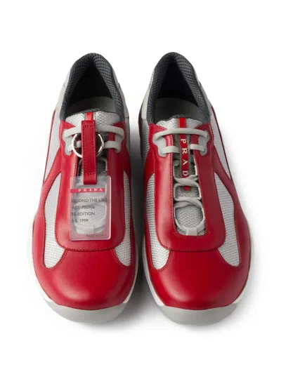 Prada Men's America's Cup Original Sneakers In 红色