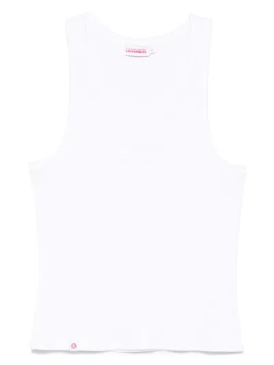 Charles Jeffrey Loverboy Mens Brand-embroidered Ribbed Cotton Tank Top White