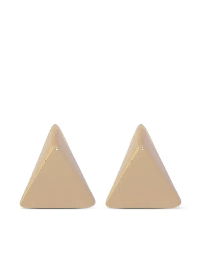 Federica Tosi Triangular Golden Earrings With Glossy Finish In Gold