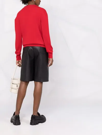 Krizia Wool Sweater With Front Embroidery In 红色