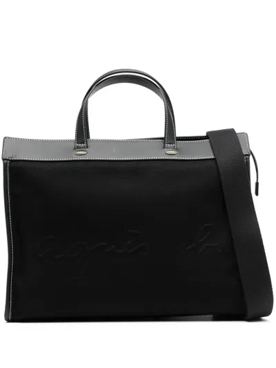 Agnès B. Canvas 2-way Tote Bag In 黑色