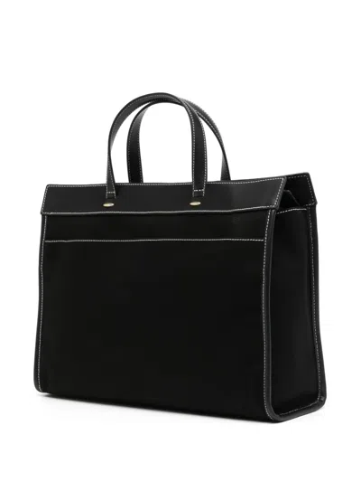 Agnès B. Canvas 2-way Tote Bag In 黑色