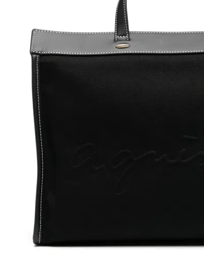 Agnès B. Canvas 2-way Tote Bag In 黑色