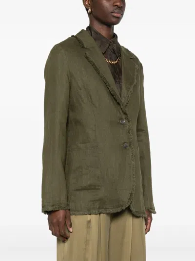 P.a.r.o.s.h Frayed Blazer In 绿色