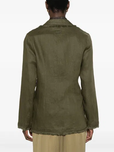 P.a.r.o.s.h Frayed Blazer In 绿色