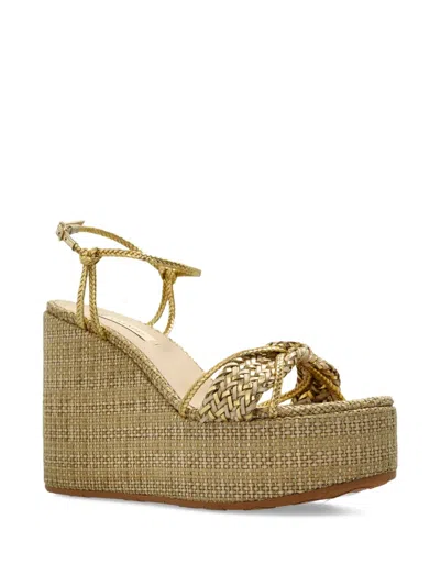 Casadei Raffia Platform Espadrilles In 中性色