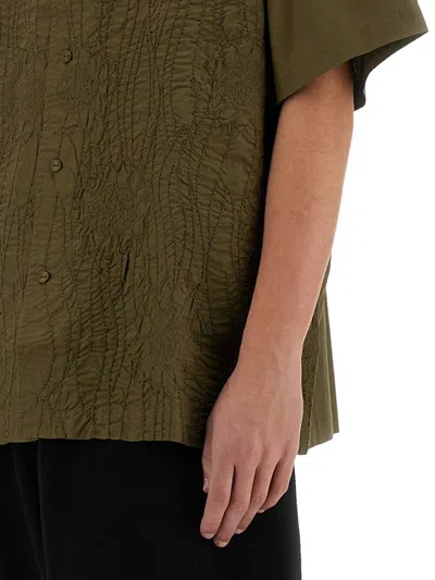 Ymc You Must Create Ymc Green Textured Cotton "ciders" Shirt In Brown