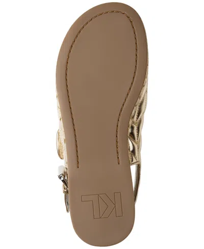 Karl Lagerfeld Women's Charlay Almond Toe Flat Sandals In White Gold