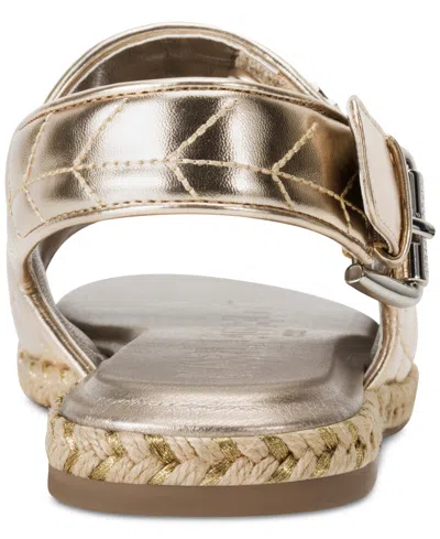 Karl Lagerfeld Women's Charlay Almond Toe Flat Sandals In White Gold