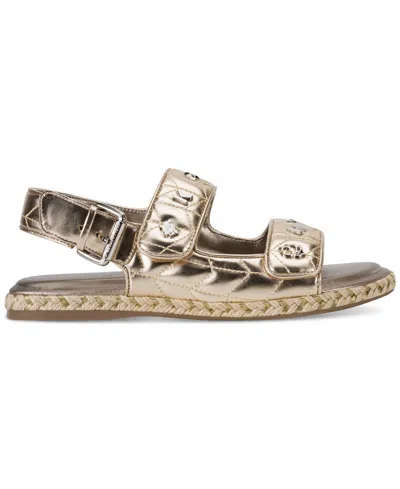 Karl Lagerfeld Women's Charlay Almond Toe Flat Sandals In White Gold