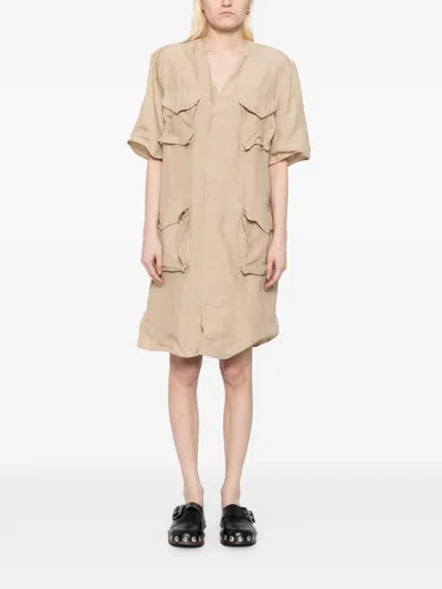 Jnby Four-pockets Dress In Neutrals