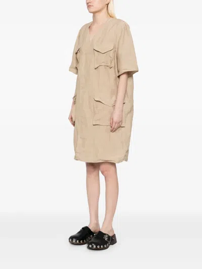 Jnby Four-pockets Dress In Neutrals