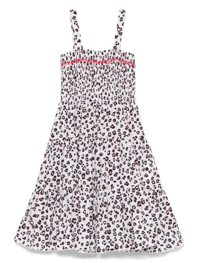 Monnalisa Leopard-print Dress In White