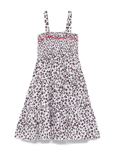 Monnalisa Leopard-print Dress In White