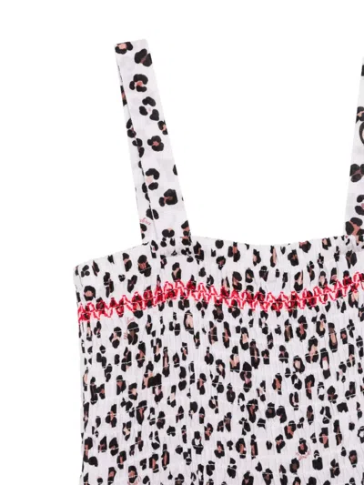 Monnalisa Leopard-print Dress In White