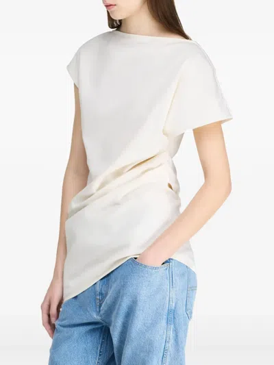 Jw Anderson J. W.anderson Asymmetric Draped Top In White