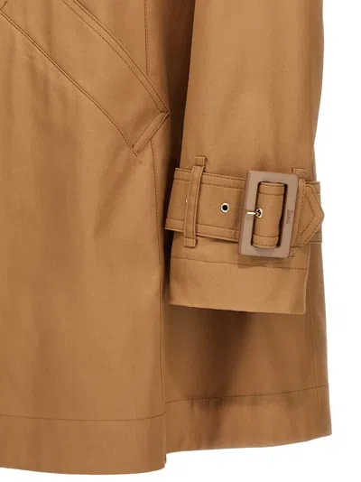 Herno Quilted Coat With Back Vent And Buckle Strap Cuffs In Brown