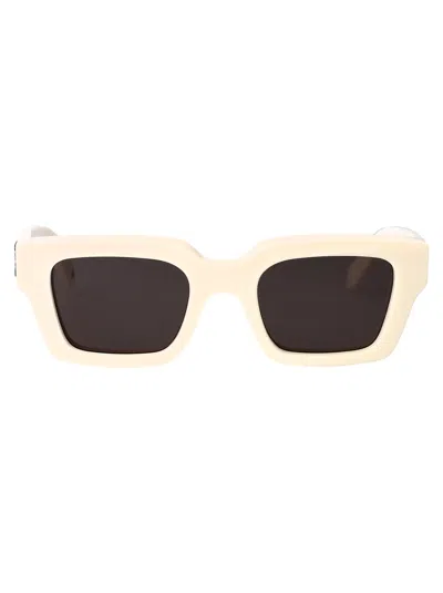 Off-white White Dark Grey Acetate Sunglasses In White Dark Grey