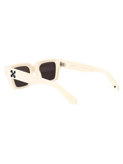 Off-white White Dark Grey Acetate Sunglasses In White Dark Grey