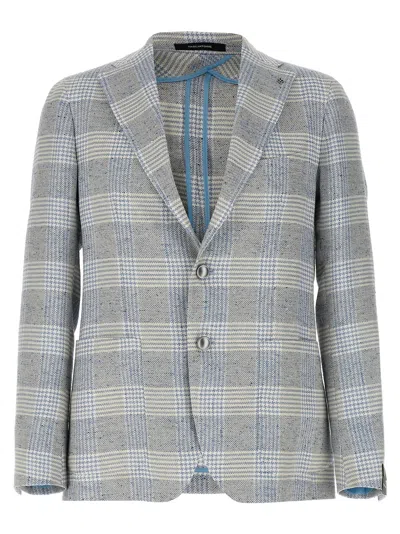 Tagliatore 'montecarlo' Blazer Featuring Notch Lapel In Light Blue