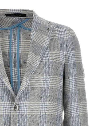 Tagliatore 'montecarlo' Blazer Featuring Notch Lapel In Light Blue