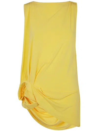 Jacquemus Le Haute Peplo Top In Yellow