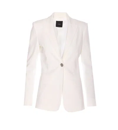 Pinko Single Breast Technic Tissue Blazer In White