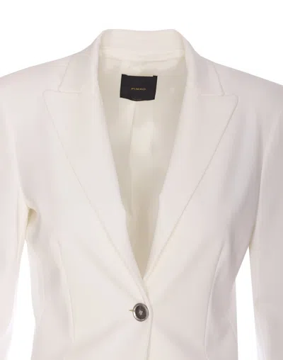 Pinko Single Breast Technic Tissue Blazer In White