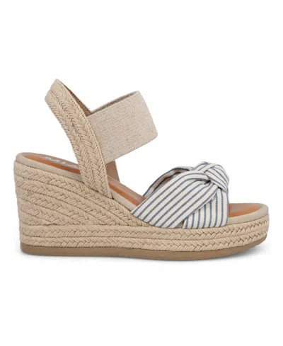 Mia Women's Belinda Round Toe Wedge Sandals In Neutral