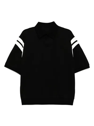 Croquis Panelled Polo Shirt In Black