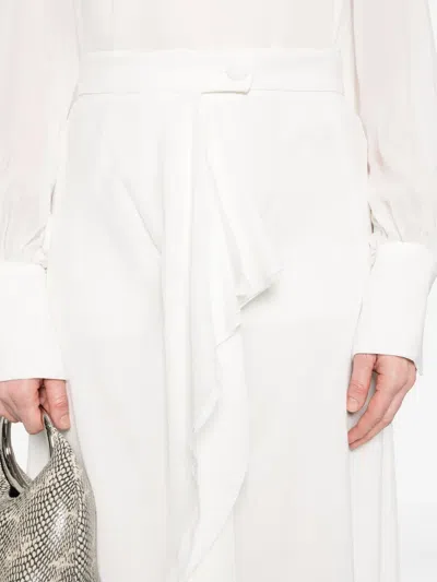 De Santis Draped Midi Skirt In White