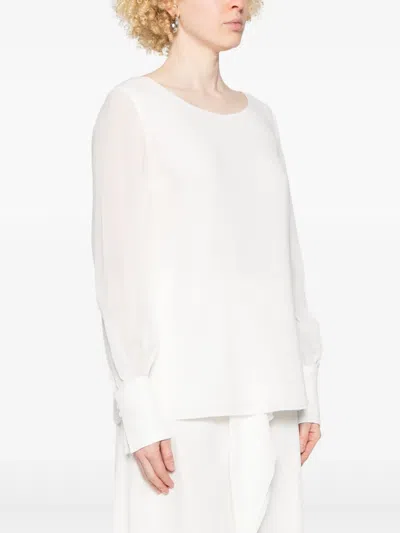 De Santis Silk Blouse In White