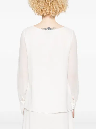 De Santis Silk Blouse In White