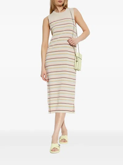 Ps By Paul Smith Ps Paul Smith Striped Sleeveless Midi Dress In Multi