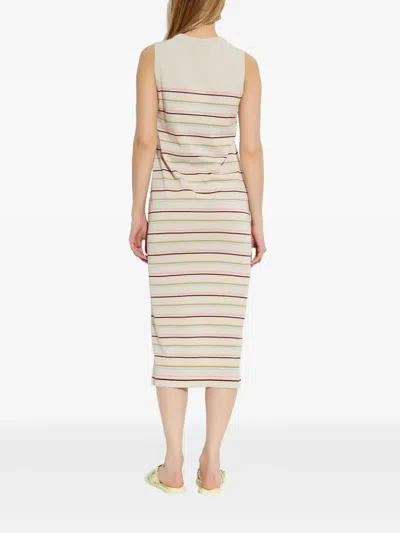 Ps By Paul Smith Ps Paul Smith Striped Sleeveless Midi Dress In Multi